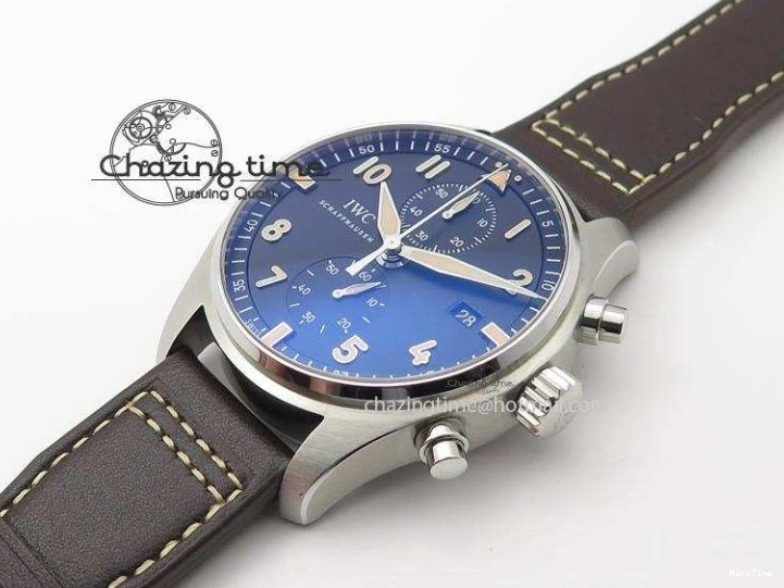 MIROTIME 0216 Pilot Chrono SS IW387808 CF3 ZF 1:1 Best Edition On Brown Leather Strap A Soft 7328